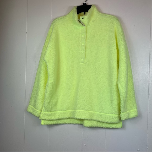 Aerie by American Eagle Neon Sherpa Pullover Oversize Sweater Highlighter - Picture 1 of 10